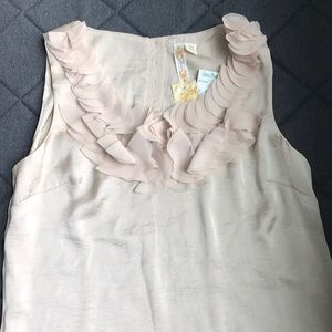 Adiva Soft rose sleeveless blouse ruffles Medium